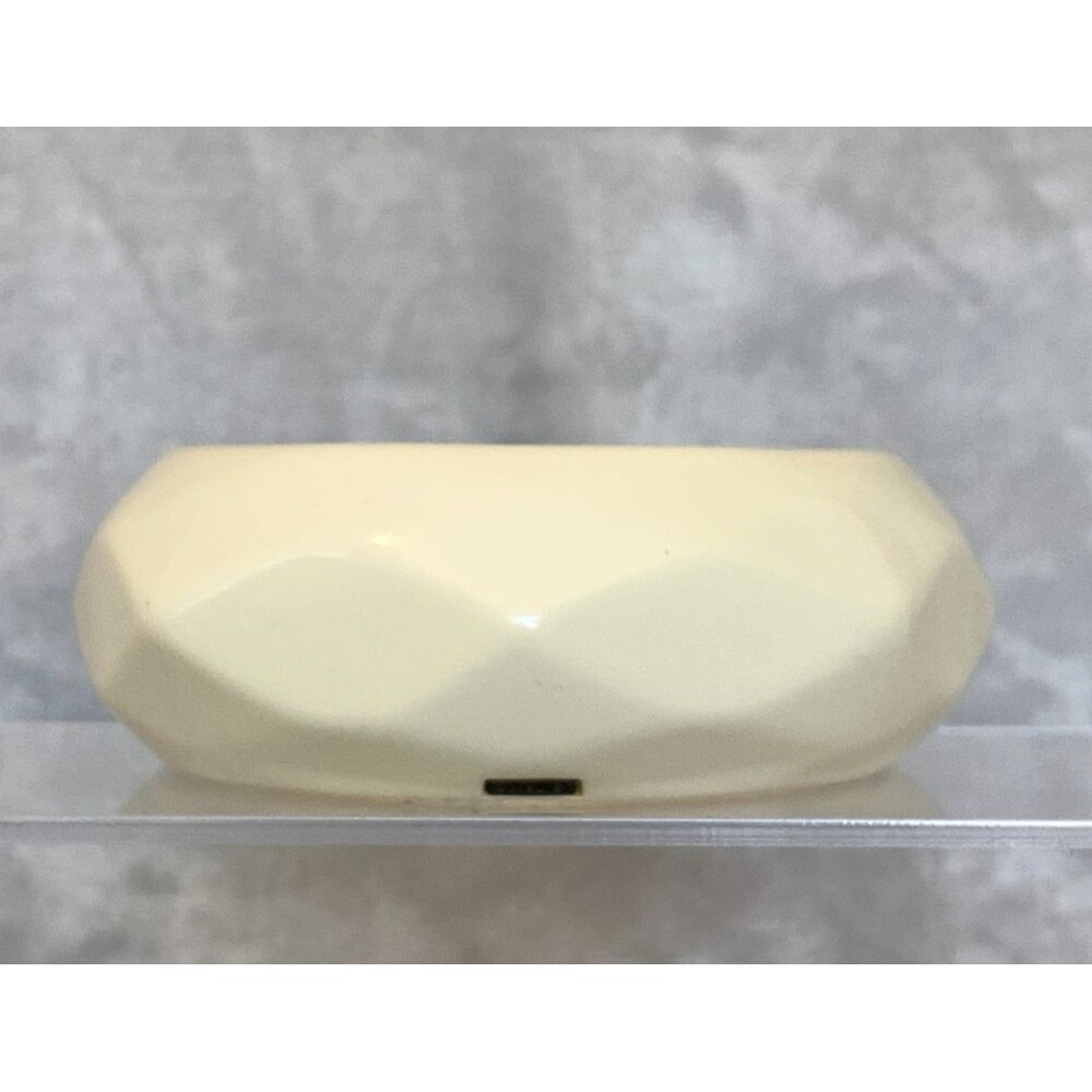 Vintage MONET Cream Faceted Plastic Bangle Bracelet Chunky Ivory Tone
